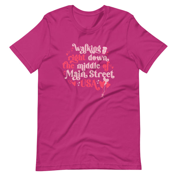 Disney Main Street USA Valentine's Day Shirt Magic Kingdom Mickey Balloons Unisex t-shirt