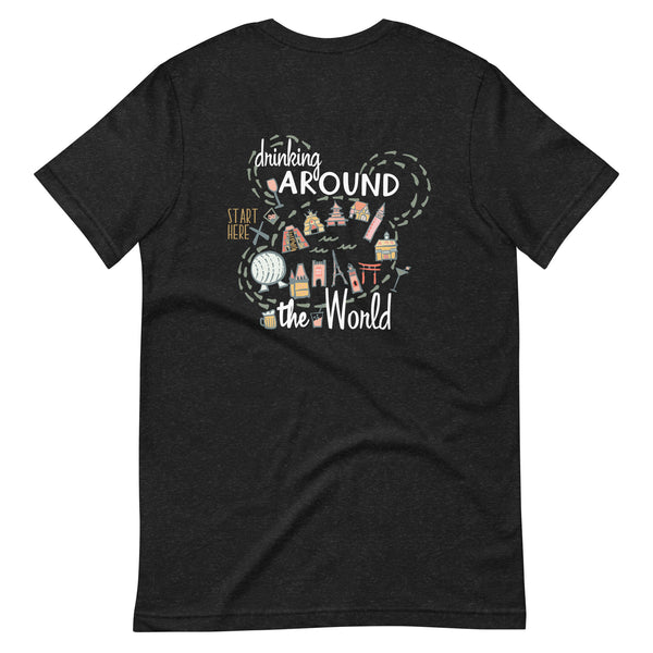 Epcot Drinking Around the World T-Shirt Start Here Epcot Food Disney Shirt 2-Sided Food and Wine Festival T-Shirt