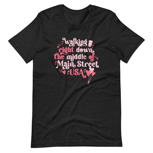 Disney Main Street USA Valentine's Day Shirt Magic Kingdom Mickey Balloons Unisex t-shirt