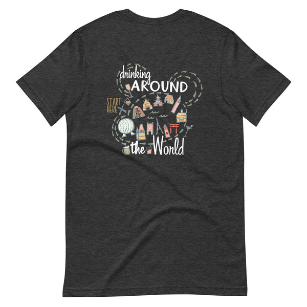Epcot Drinking Around the World T-Shirt Start Here Epcot Food Disney Shirt 2-Sided Food and Wine Festival T-Shirt