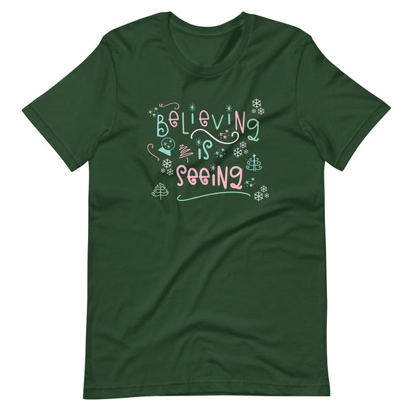 The Santa Clause Believing is seeing Christmas holiday Short-Sleeve Unisex T-Shirt