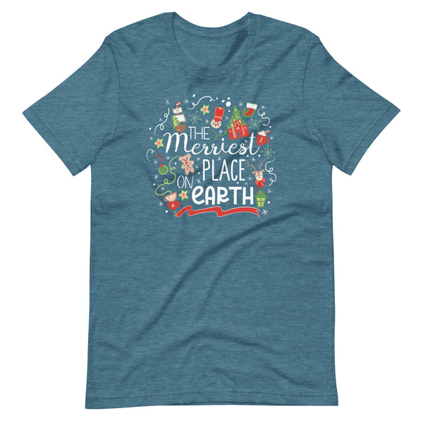 Disney Christmas Merriest Place on Earth T-Shirt Disney Parks Holiday Shirt Disney Family T-shirt