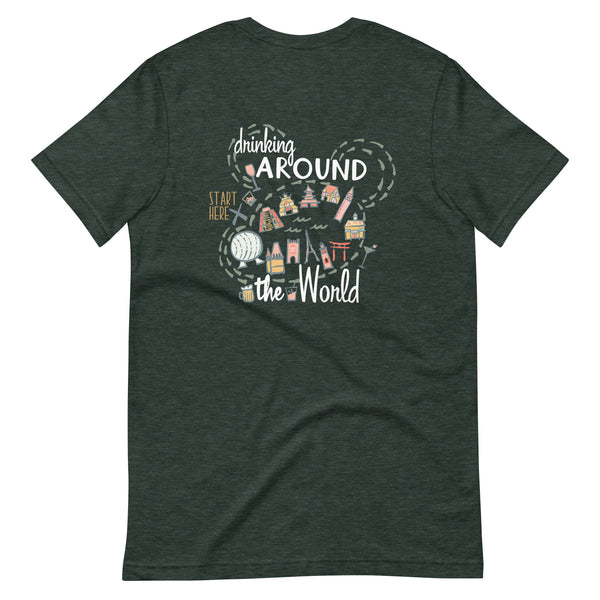 Epcot Drinking Around the World T-Shirt Start Here Epcot Food Disney Shirt 2-Sided Food and Wine Festival T-Shirt
