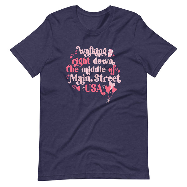 Disney Main Street USA Valentine's Day Shirt Magic Kingdom Mickey Balloons Unisex t-shirt