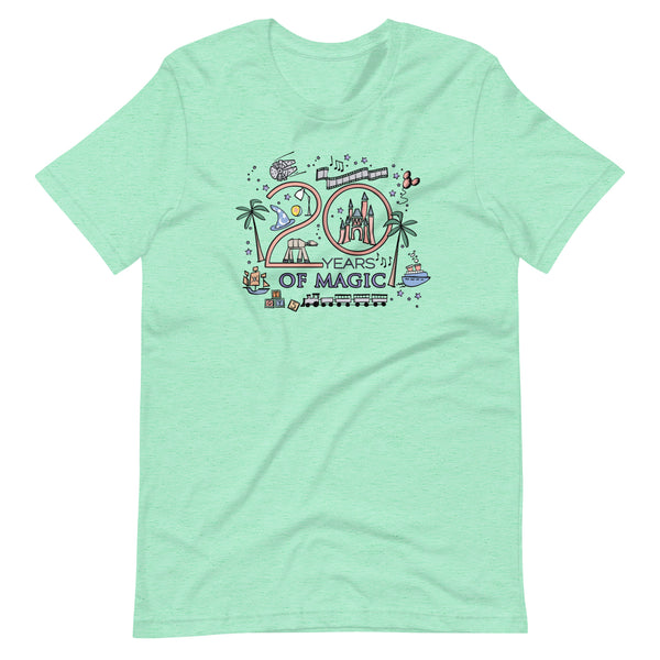 Disney 20th Birthday T-Shirt Disney Anniversary Shirt 20 Years of Magic Milestone Birthday Disney Parks Cruise T-Shirt