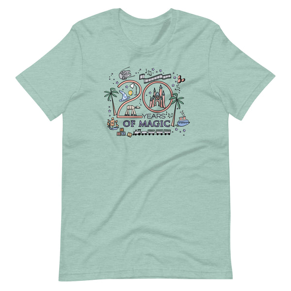 Disney 20th Birthday T-Shirt Disney Anniversary Shirt 20 Years of Magic Milestone Birthday Disney Parks Cruise T-Shirt