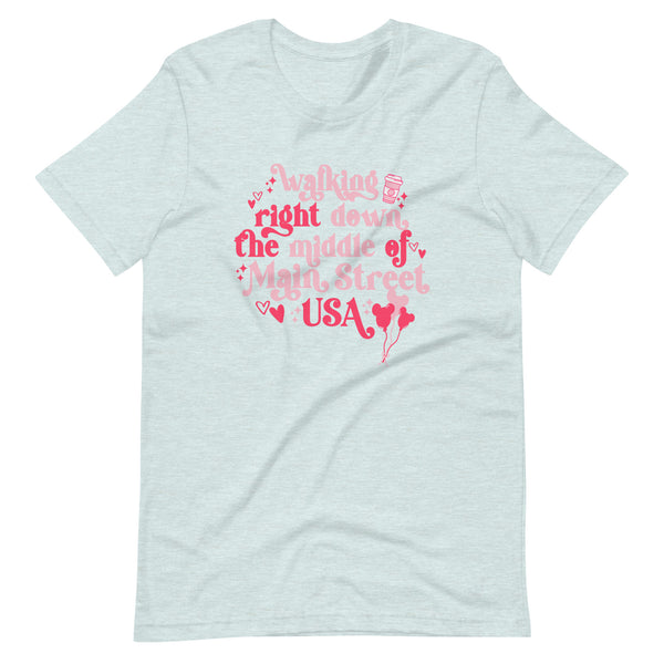 Disney Main Street USA Valentine's Day Shirt Magic Kingdom Mickey Balloons Unisex t-shirt