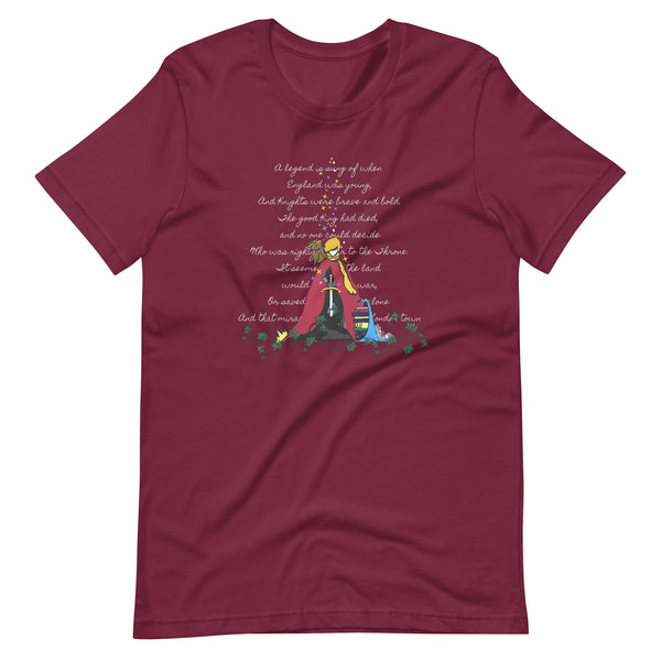 Sword in the Stone T-Shirt King Arthur with Archimedes and Merlin Adult Unisex T-Shirt