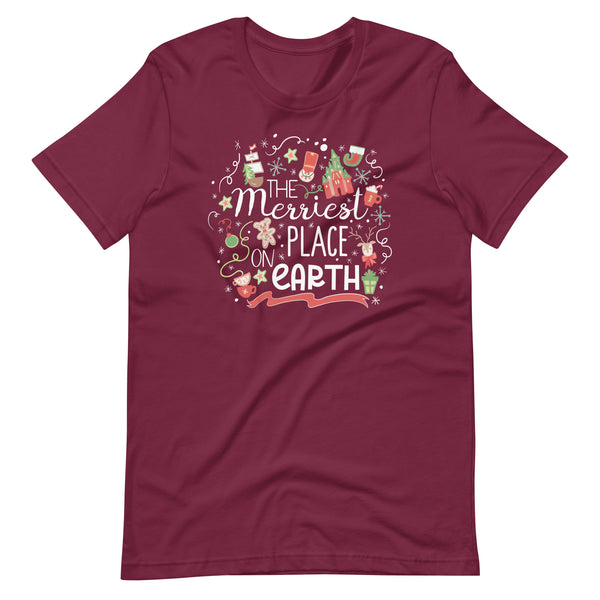 Disney Christmas Merriest Place on Earth T-Shirt Disney Parks Holiday Shirt Disney Family T-shirt