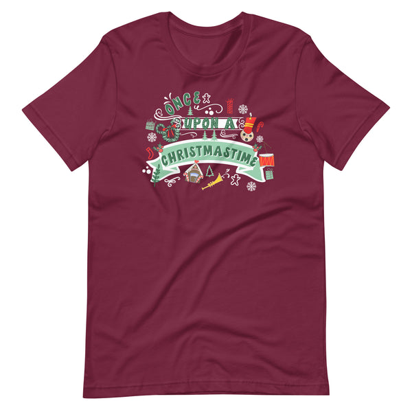 Disney Christmas T-Shirt Once Upon a Christmastime Holiday Short-Sleeve Unisex T-Shirt