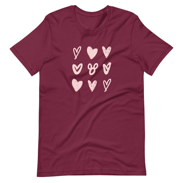 Mickey Hearts T-Shirt Disney Valentines Day Hearts and Mickeys Love T-Shirt