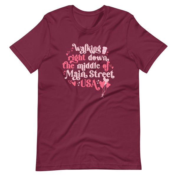 Disney Main Street USA Valentine's Day Shirt Magic Kingdom Mickey Balloons Unisex t-shirt