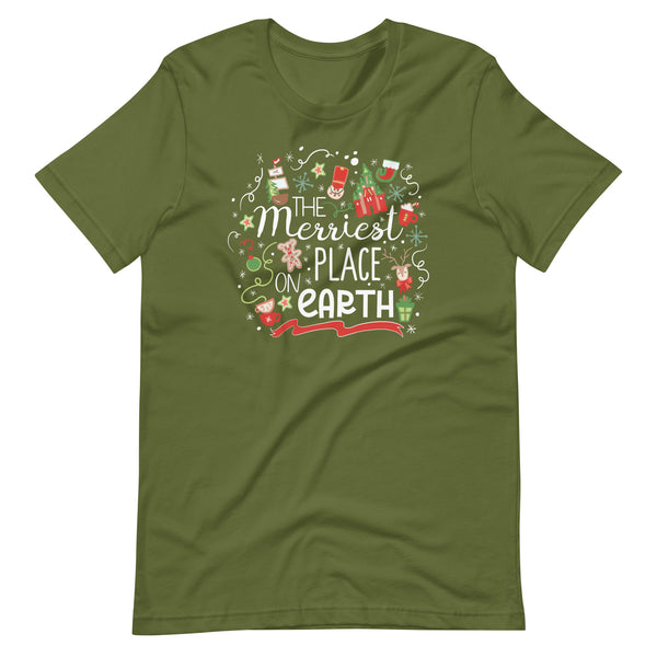 Disney Christmas Merriest Place on Earth T-Shirt Disney Parks Holiday Shirt Disney Family T-shirt