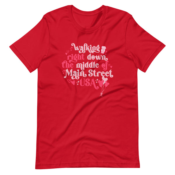 Disney Main Street USA Valentine's Day Shirt Magic Kingdom Mickey Balloons Unisex t-shirt