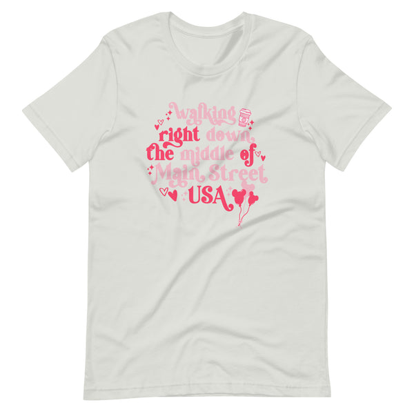 Disney Main Street USA Valentine's Day Shirt Magic Kingdom Mickey Balloons Unisex t-shirt