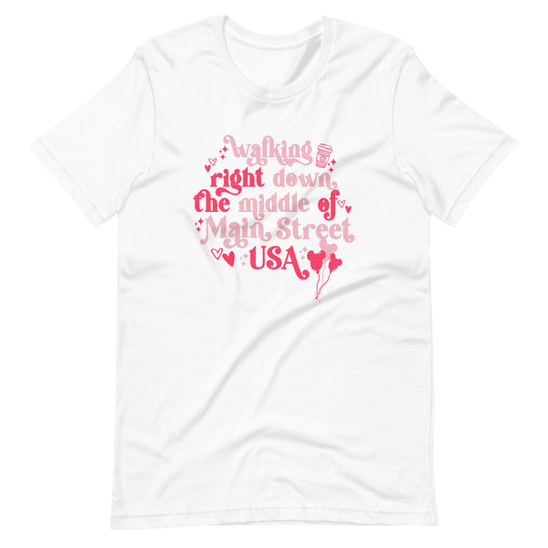 Disney Main Street USA Valentine's Day Shirt Magic Kingdom Mickey Balloons Unisex t-shirt