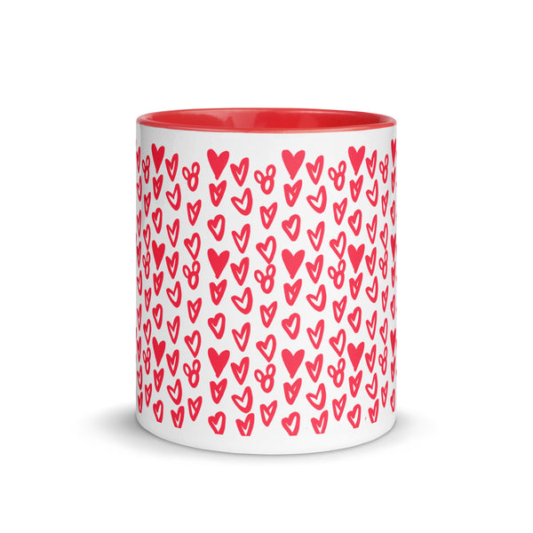 Hearts and Mickeys Mug for Valentine's Day, Sweetest Day, Disney Gift, Disney Mug Red Inside