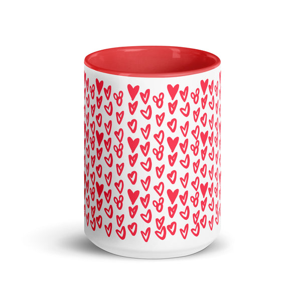 Hearts and Mickeys Mug for Valentine's Day, Sweetest Day, Disney Gift, Disney Mug Red Inside