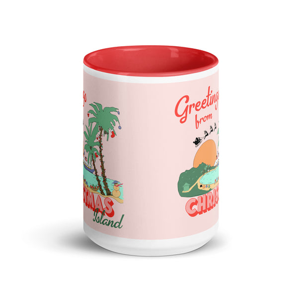 Castaway Cay Christmas Island Disney Cruise Disney Christmas Mug with Red Color Inside