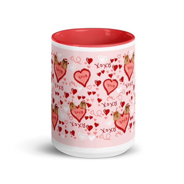 Chip and Dale Valentine's Day Coffee Cup Love Disney Mug with Color Inside