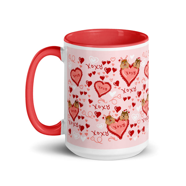 Chip and Dale Valentine's Day Coffee Cup Love Disney Mug with Color Inside