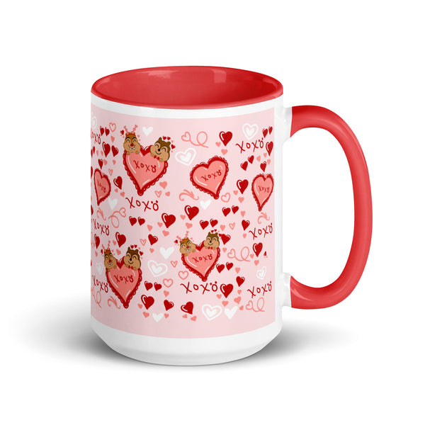 Chip and Dale Valentine's Day Coffee Cup Love Disney Mug with Color Inside