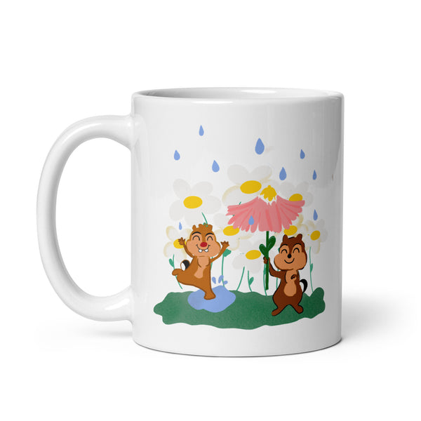 Chip and Dale Spring Mug Disney Mug Spring Rain Glossy Mug