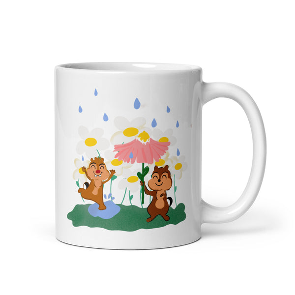 Chip and Dale Spring Mug Disney Mug Spring Rain Glossy Mug