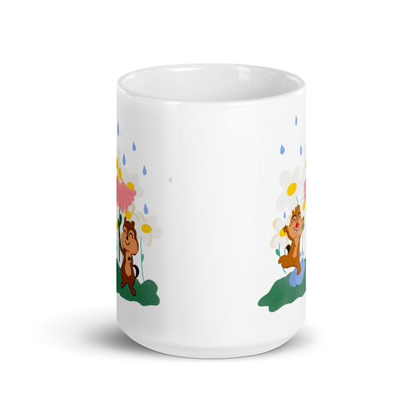 Chip and Dale Spring Mug Disney Mug Spring Rain Glossy Mug