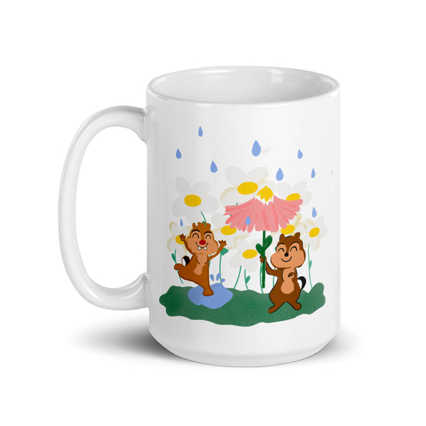 Chip and Dale Spring Mug Disney Mug Spring Rain Glossy Mug