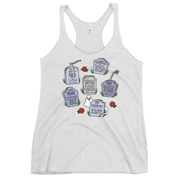 Muppets Haunted Mansion Rest in Peace Tombstones Halloween Spooky Disney Women's Racerback Tank