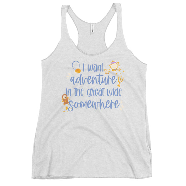 runDisney Beauty and the Beast Adventure Disney running Women's Racerback Tank