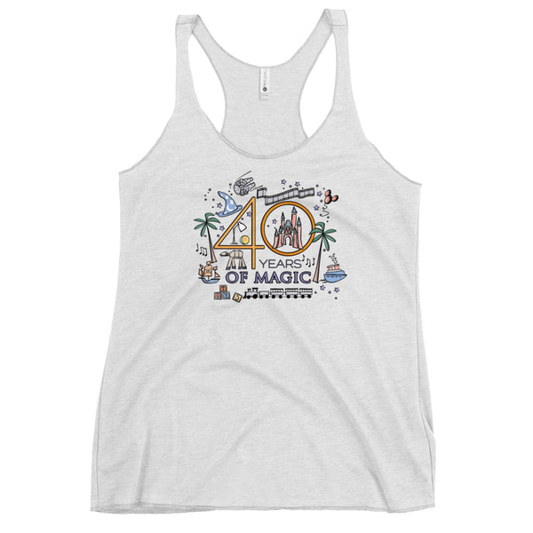 Disney 40th Birthday Tank Top Disney Anniversary Shirt 40 Years of Magic Milestone Birthday Disney Parks Cruise Tank Top