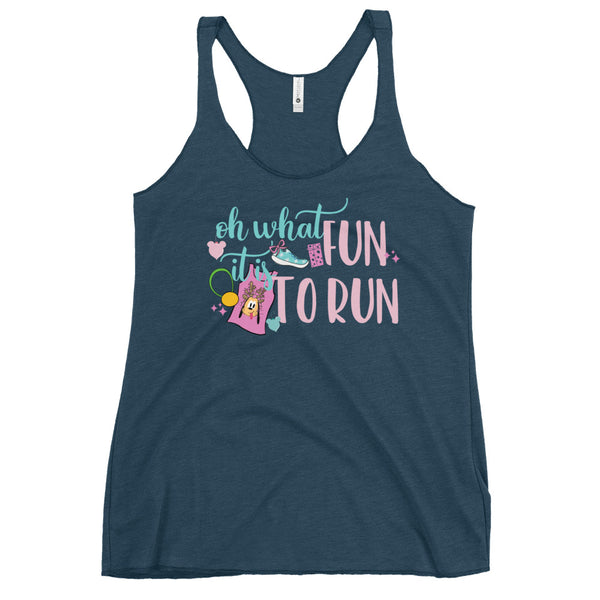 runDisney tank Oh what fun 12ks of Christmas Virtual Running Disney Women's Racerback Tank