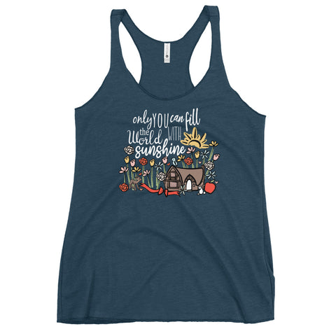 Snow White Tank Top Princess Shirt Only You Can Fill the World with Sunshine Disney Women's Racerback Tank