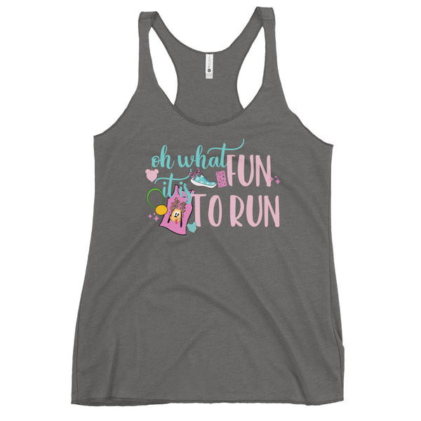 runDisney tank Oh what fun 12ks of Christmas Virtual Running Disney Women's Racerback Tank