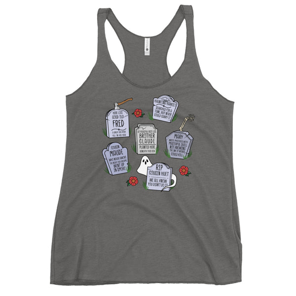 Muppets Haunted Mansion Rest in Peace Tombstones Halloween Spooky Disney Women's Racerback Tank