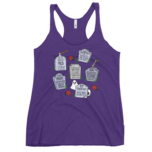 Muppets Haunted Mansion Rest in Peace Tombstones Halloween Spooky Disney Women's Racerback Tank
