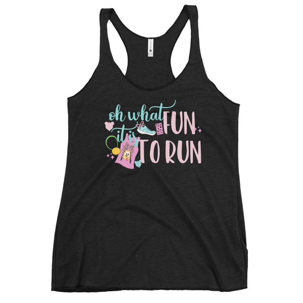 runDisney tank Oh what fun 12ks of Christmas Virtual Running Disney Women's Racerback Tank