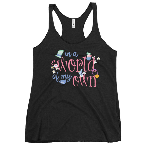 runDisney Wine and Dine Alice in Wonderland In a World of my Own 5k Women's Racerback Tank
