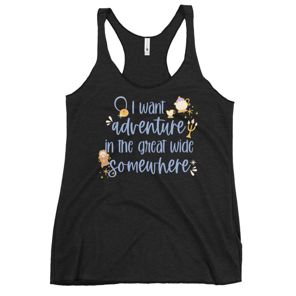 runDisney Beauty and the Beast Adventure Disney running Women's Racerback Tank
