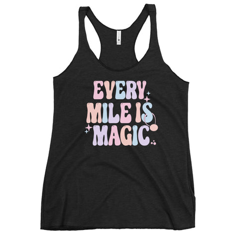 runDisney Every Mile is Magic Pastels Disney tank top Women's Racerback Tank