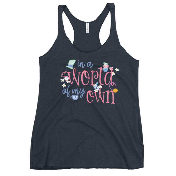 runDisney Wine and Dine Alice in Wonderland In a World of my Own 5k Women's Racerback Tank