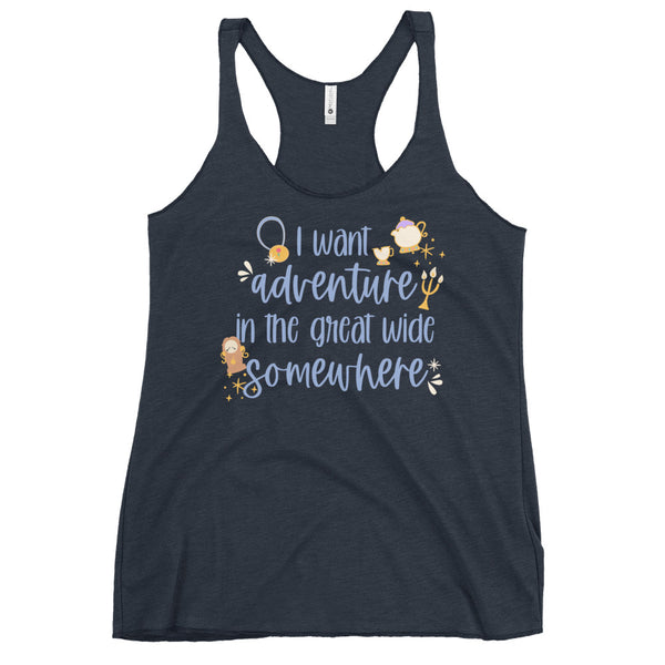 runDisney Beauty and the Beast Adventure Disney running Women's Racerback Tank