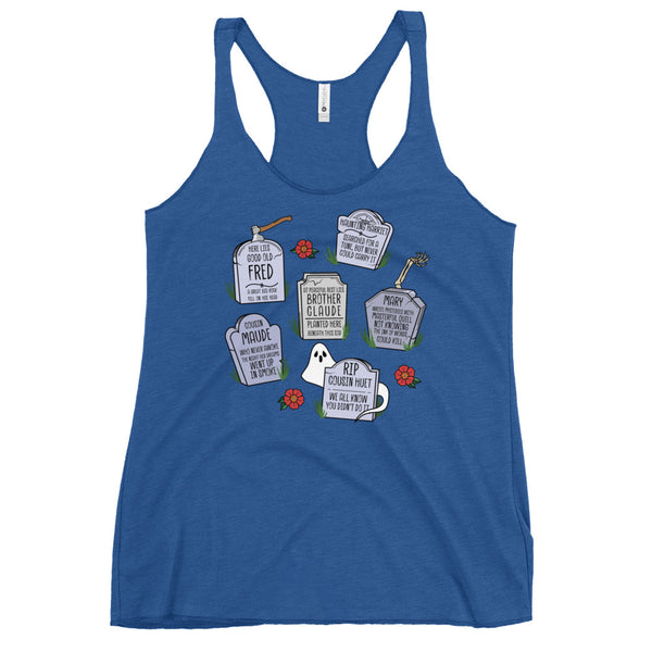 Muppets Haunted Mansion Rest in Peace Tombstones Halloween Spooky Disney Women's Racerback Tank