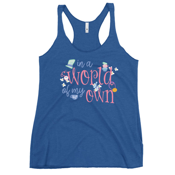 runDisney Wine and Dine Alice in Wonderland In a World of my Own 5k Women's Racerback Tank