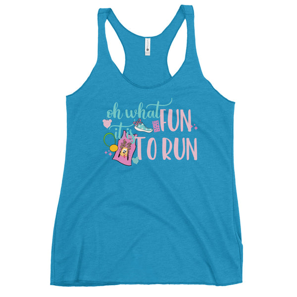 runDisney tank Oh what fun 12ks of Christmas Virtual Running Disney Women's Racerback Tank