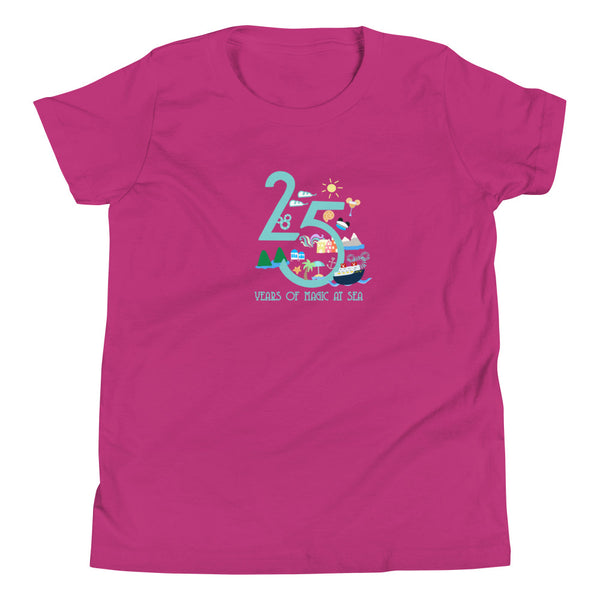 Disney Cruise Line Kids 25 year silver anniversary DCL Disney cruise Youth Short Sleeve T-Shirt