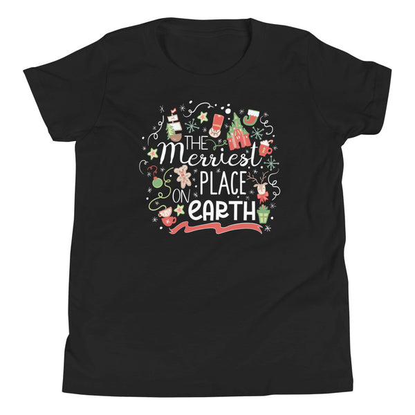 Disney Christmas Merriest Place on Earth Kid's Shirt Disney Parks Holiday Shirt Disney Family Kid's Shirt