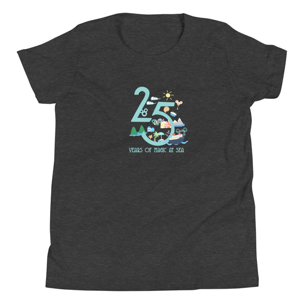 Disney Cruise Line Kids 25 year silver anniversary DCL Disney cruise Youth Short Sleeve T-Shirt